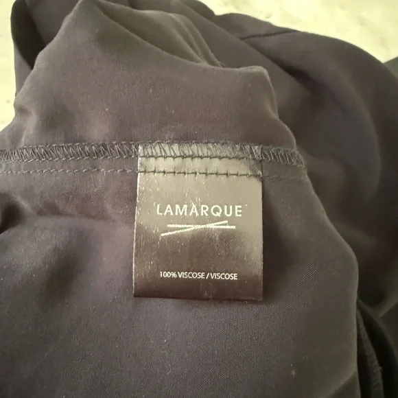 Lamarque Bodysuit Wrap Top Black Cap Sleeve Small NWT - Picture 7 of 8